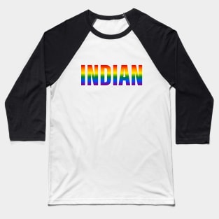 Rainbow Indian LGBTQ Pride Baseball T-Shirt